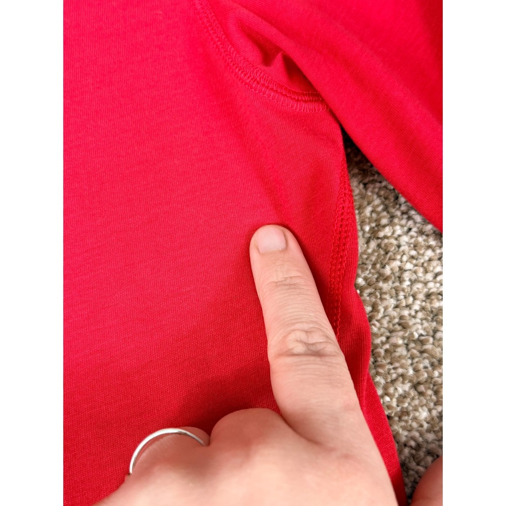 Nike Running Dri-FIT Hoodie Womens XS Red Long Sleeve Thumbhole Top Gym Train - Picture 9 of 13